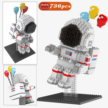 MOC 736db űrhajós mikro építőelemek Űrhajós figurák Űrhajós gyémánt Mini kocka játékok gyermekeknek ajándékok