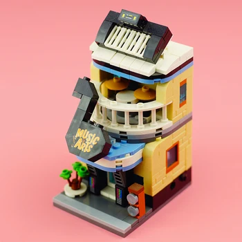 Játékok gyerekeknek Városi utcazene Hangszer Művészet Zongorabolt Áruház Építészet 3D modell DIY Mini blokkok Téglaépítés