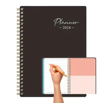 Planner spirálkötésű kemény borító 2024 tervező Kis spirál notebook multifunkcionális rugalmas szervező Notebook tervező 2024