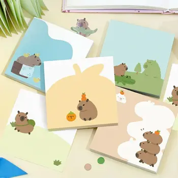 100 lap Aranyos Capybara Memo Pad Scrapbooking Cartoon Ins jegyzetfüzetek Posted Kawaii Message Paper Iskolai kellékek