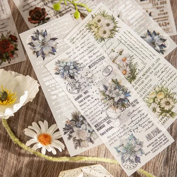 30Pack Virágos kéziratsorozat Öntapadó jegyzetek Írható scrapbooking dekoráció DIY virág cetli könyv 153*60MM
