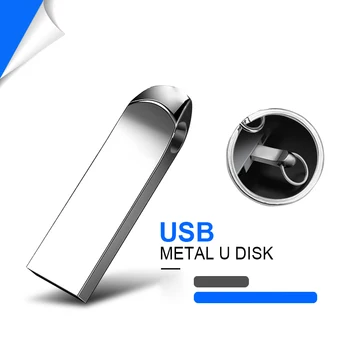 USB 2.0 hordozható ezüst fém 8GB 16GB 32GB Memory Stick nagysebességű számítógépes tároló 64GB 128GB Pendriver Creative U lemez