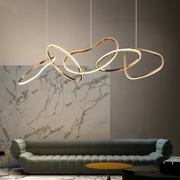 Modern csillogás Led csillárok Étkező Luxus acél medál Függőlámpa Szabályozható függesztett lámpatestek LED lámpatestek