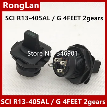 [SA] R13-405AL / G tápkapcsoló Tajvan Új SCI váltókapcsoló kapcsoló 4FEET 2gears fogantyú lapos fekete zöld LED3V -- 50db / lot