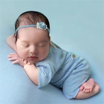 Újszülött fotókellékek Rövid ujjú jumpsuit Baba fotózás ruhák Puha romper csecsemőknek 0-1 hónapos fiúk lányok