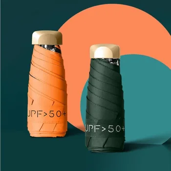 Mini UV napernyő kis zsebes esőnapernyő vinil összecsukható esernyő ultraibolya védelem napernyő zseb napernyő kapszula