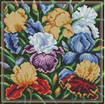 33-33 Iris versicolor Keresztszemes készletek Hímzés Kézimunka készletek DIY keresztszemes vászonvarrás Kézművesség
