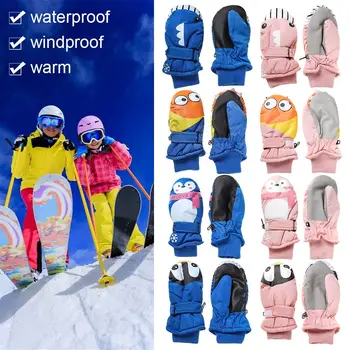 Vastagítsa meg a meleg téli must gyermekeket Gyerekek Szélálló vízálló hó snowboard gyermek síkesztyű hosszú ujjú kesztyű