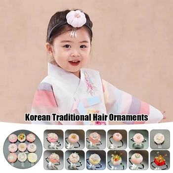 Lányok Korea klasszikus hajpánt gyerekek Koreai udvar Hanbok fejdísz baba hajcsatok Hanbok koreai hagyományos hajkiegészítők