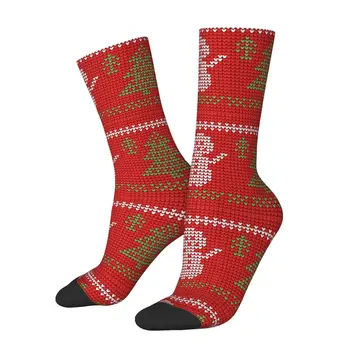 All Seasons Crew harisnya Hangulatos karácsony Csúnya pulóver hóemberrel és fenyőzoknival Vicces hip-hop hosszú zokni férfiaknak Női ajándékok