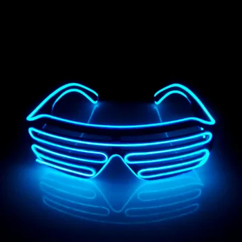Új érkezés LED izzó szemüveg villogó világító rave szemüveg Neon világító redőny szemüveg férfiaknak Nők Halloween Porps