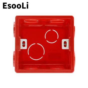 EsooLi Red falra szerelhető doboz 86 Belső kazettás fehér hátlap 86 mm-hez * 86 mm-es szabványos fali érintőkapcsoló és aljzat USB-vel
