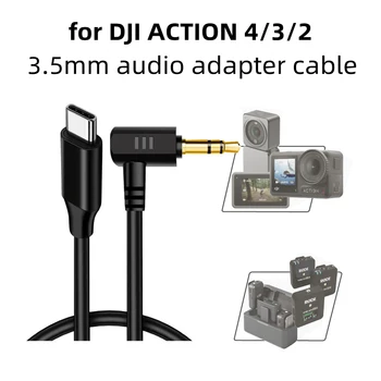  DJI Action 4/3/2 típusú audio adapter kábelhez C típusú - 3,5 mm-es interfész Plug and Play a DJI Action4 Audio adapter kábelhez