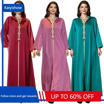 Summer Elegant 2023 Muszlim nők hosszú ujjú poliészter piros zöld hosszú abaya muszlim divatruhák abaya ruha Abaya Dubai