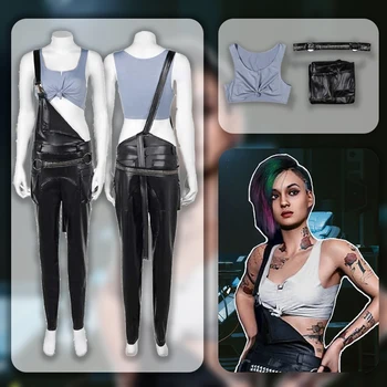 2077 játék Judy Cos Alvarez cosplay jelmez ruhák Fantasy mellény nadrág kiegészítők Halloween farsangi ruha felnőtt lány szerepjátékhoz