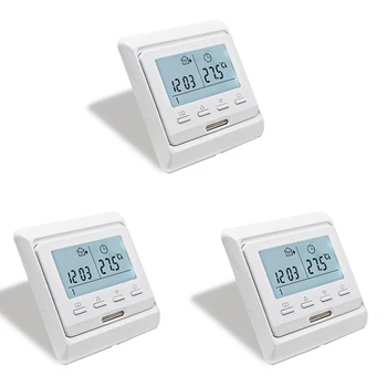 3X 16A 230V LCD programozható meleg padlófűtés Szoba termosztát hőszabályozó hőmérséklet-szabályozó kézi mechanikus