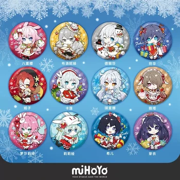 Honkai Impact 3 Valkyrie karácsonyi jelvény 12 típus készlet miHoYo hivatalos anime kiegészítők Cosplay kollekció kellékek 2023 Új