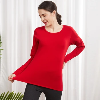 Női termikus fehérnemű felsők Piros női téli ruhák varrat nélküli meleg intim hosszú ujjú karcsú szabású magas rugalmasságú női ingek