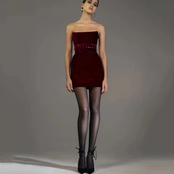 Divat szexi pántos kis ruha Kiváló minőségű női ruhák 2023 Új őszi és téli bársony övruha Y2K