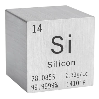 Nagy pontosságú 1 hüvelykes szilícium sűrűségű kocka - 99,9% -os tisztaságú elemek a kémia számára - periódusos rendszer kialakítása a gyűjteményhez Tartós