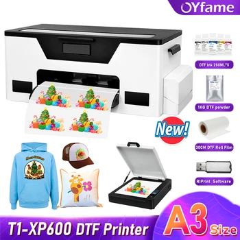 OYfame A3 XP600 DTF nyomtató pólóhoz Nyomtató átvitele DTF sütővel Film közvetlen átvitele DTF póló Nyomdagép A3