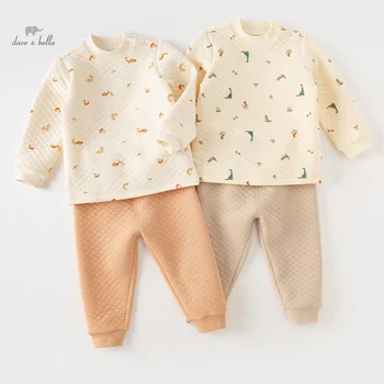 Dave Bella lány fiú gyermekei pizsama szett 2023 őszi téli hálóruha új divat alkalmi kényelmes kétrészes DB4238265