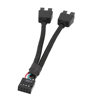 Alaplap 9pin hosszabbító kábel adapter USB fejléc Splitter anya 1-2 apa asztali 9 tűs USB2.0 HUB csatlakozó 15CM