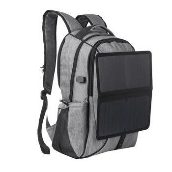 1 darab USB napelemes hátizsák hordozható napelemes hátizsák 14W vízálló kültéri utazáshoz kempingezés túrázás mobiltelefon töltés