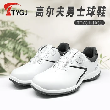 TTYGJ Új Golf Sport alkalmi cipő Forgógombos csipke csúszásgátló vízálló ultraszálas bőr férfi cipő