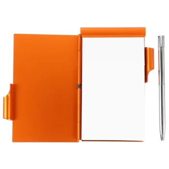 Clamshell Notebook stílusos fémtartó Többszínű Mini zseb jegyzettömb Kis papír Hordozható irodai téphető notebook tollal