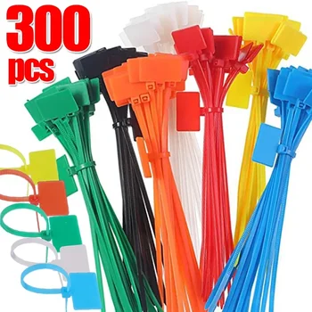 300 / 100db színes nylon kábelkötegelő jelölők címke kábel önzáró cipzárak irodai műanyag hurokkötegelők huzalcsomagolások rögzítő hevederek