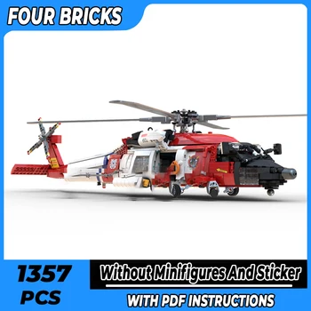 Moc építőkockák Katonai vadászgép modell Mentőhelikopter technológia Moduláris blokkok Ajándékok Játékok gyerekeknek DIY készletek összeszerelése