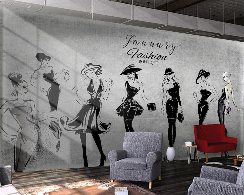 Egyéni 3d falfestmény retro kézzel festett szépségápolási ruházat üzlet szerszámok háttér fal nappali hálószoba hotel dekoráció tapéta